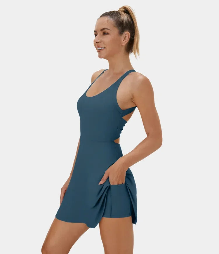 1 + 2 FREE | Backless Twisted Active Dress | 41K Sold in 3 Days – Back Again for 24H Only!