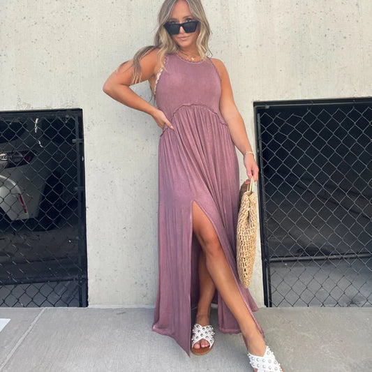 1 + 2 FREE | Slit Casual Simple Loose Maxi Long Dress| 5.2K Sold in 3 Days – Back Again for 24H Only!